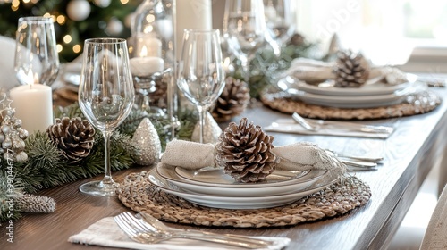 A dining table background set for a family gathering with a festive atmosphere. 