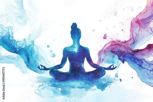 Yoga and Galaxy Abstract Art
