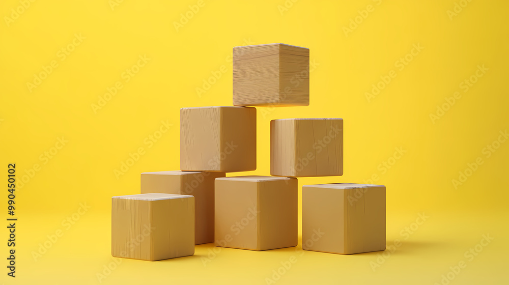 Fototapeta premium Stacked wooden blocks