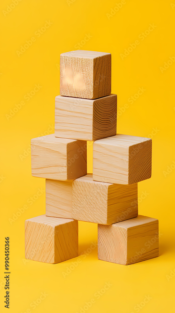 Obraz premium Stacked wooden blocks