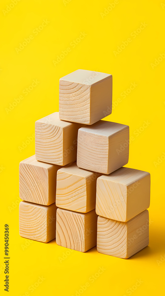 Naklejka premium Stacked wooden blocks