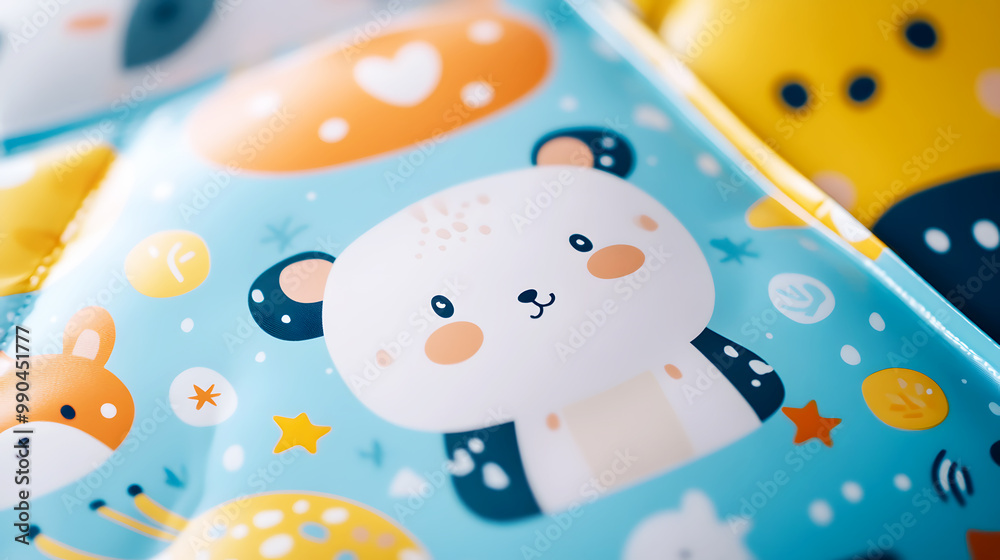 Naklejka premium Playful Animal-Themed Cooling Gel Sheet for Children