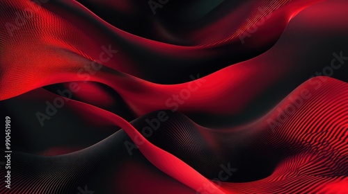 A dramatic red and black graphic background with smooth gradients and abstract patterns, offering a sleek, professional visual for powerful branding or events.