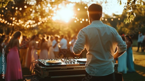 DJ at an outdoor party.
