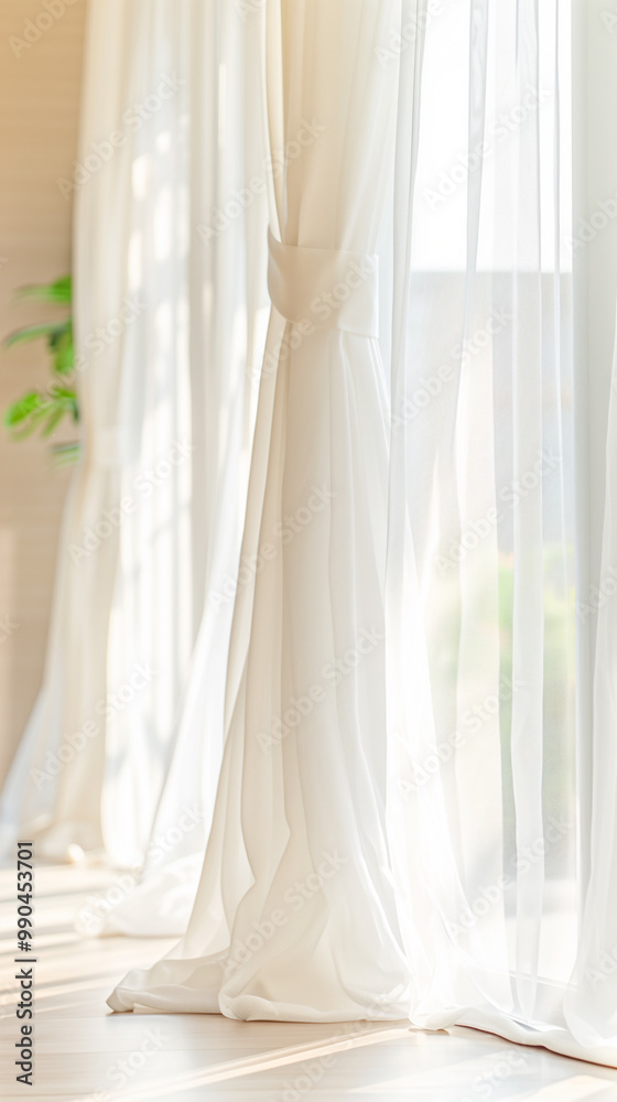 serene and inviting atmosphere in home with a window adorned with flowing pink and white curtains. A delicate vase of flowers adds a touch of natural beauty to the scene, serene and inviting atmosphere in home with a window adorned with flowing pink and white curtains. A delicate vase of flowers adds a touch of natural beauty to the scene,