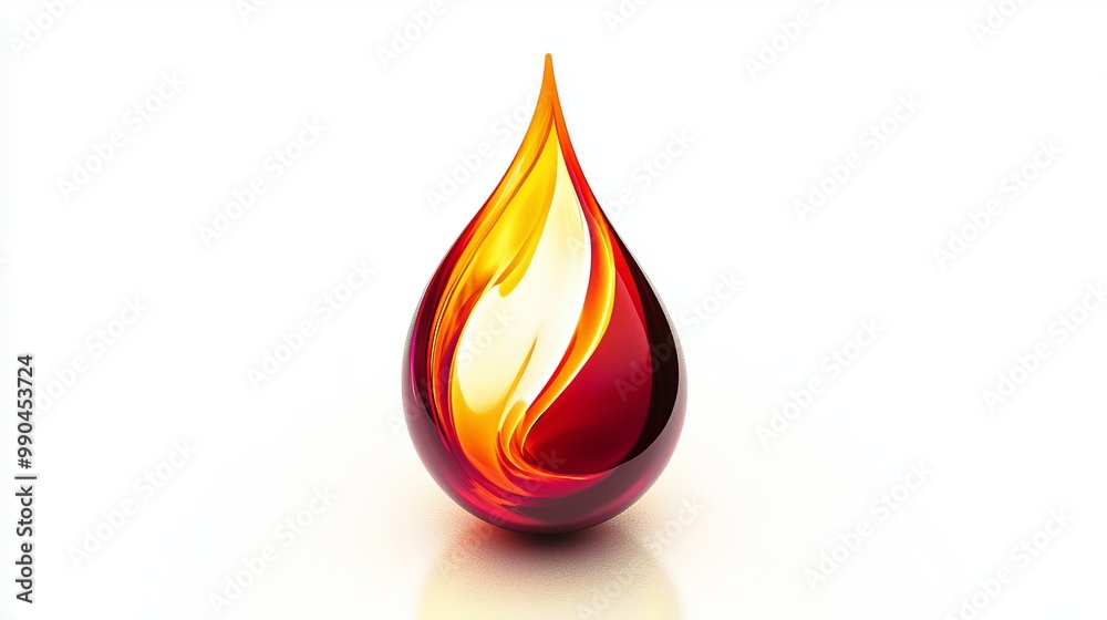 Obraz premium A flame with a smooth, teardrop shape