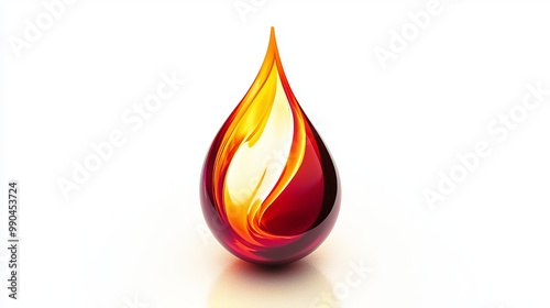 A flame with a smooth, teardrop shape