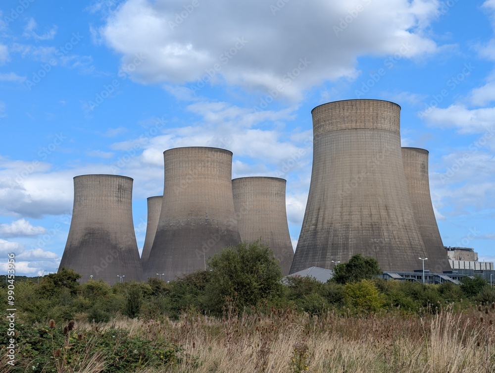 view of power station cooling towers fossil fuels energy view of power station cooling towers fossil fuels energy