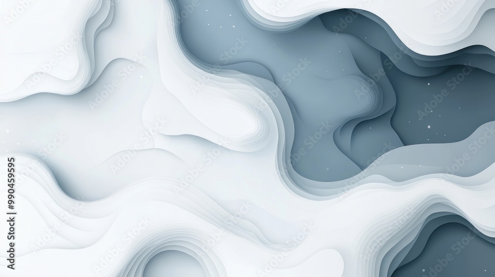 Abstract white and blue papercut background with wavy shapes. Abstract white and blue papercut background with wavy shapes.