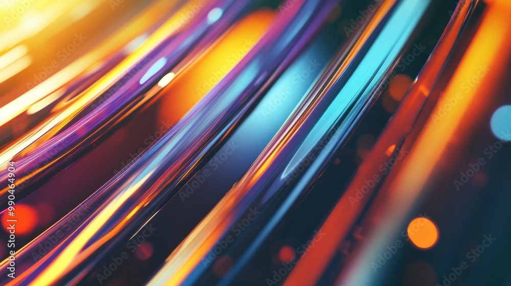Abstract colorful lines with bokeh lights. Abstract colorful lines with bokeh lights.