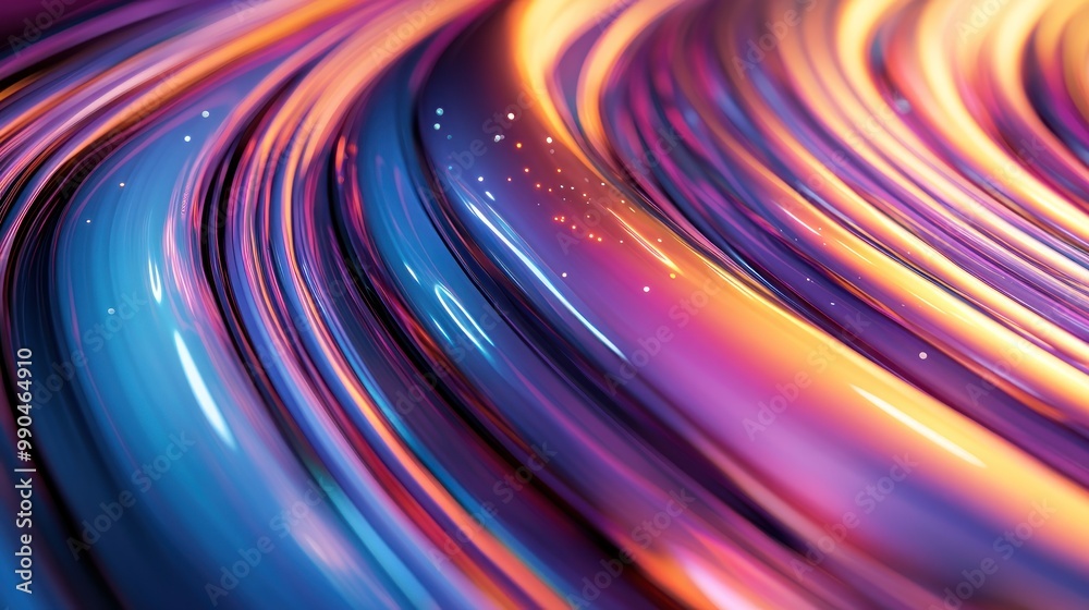 Abstract background with swirling lines of purple, blue and orange.
