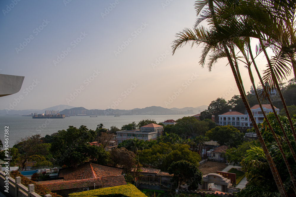 Obraz premium Overview of the European-style architecture with Red and Orange Roof on Gulangyu