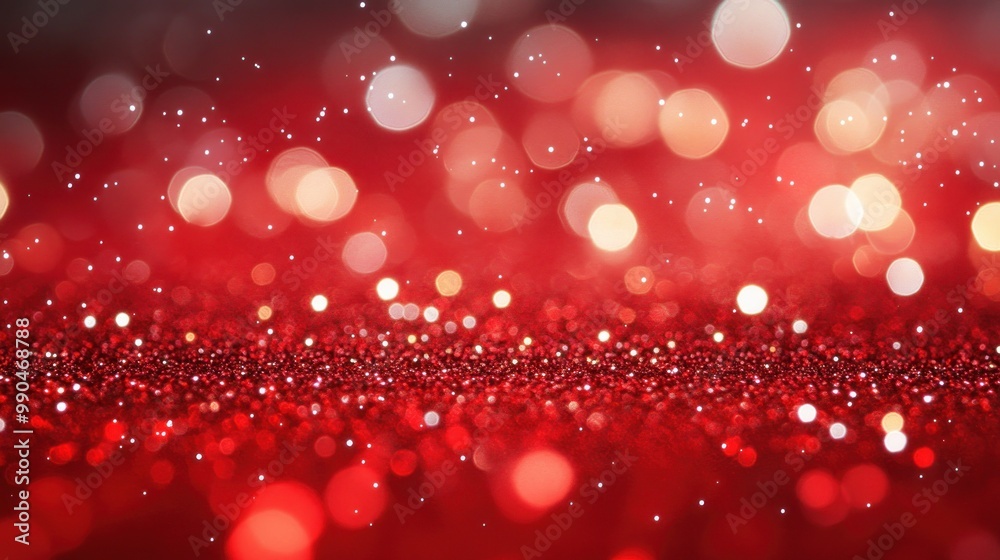 Abstract red background with bokeh and glitter. Abstract red background with bokeh and glitter.