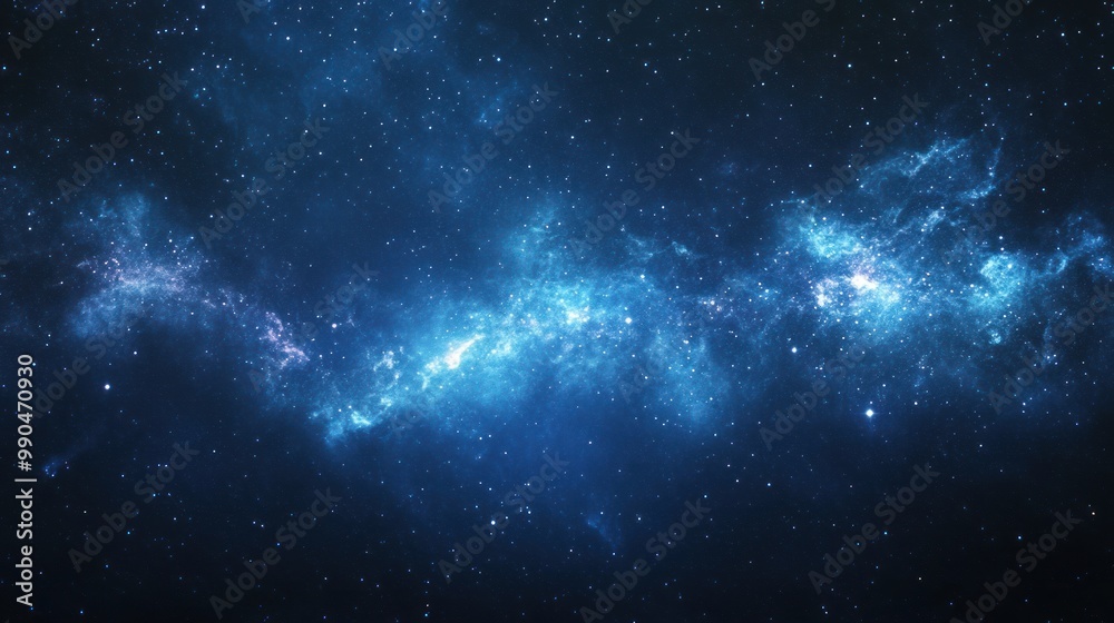 Fototapeta premium A stunning galaxy scene with clusters of stars and luminous nebulae stretching across the vastness of space, creating a beautiful and immersive background.