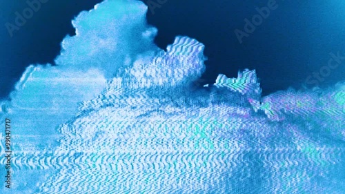 Big cloud glitching in analog VHS style