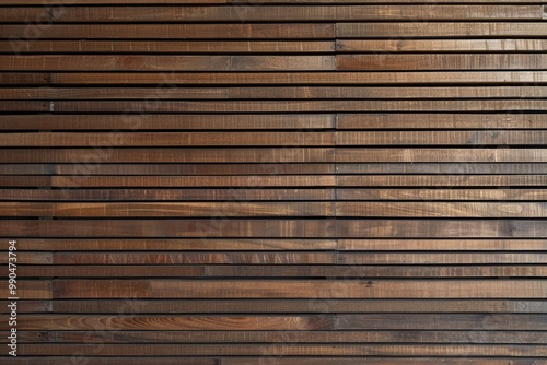 Texture Wood. Detail of a Beautiful Brown Wooden Wall with Linear Relief in Contemporary Apartment