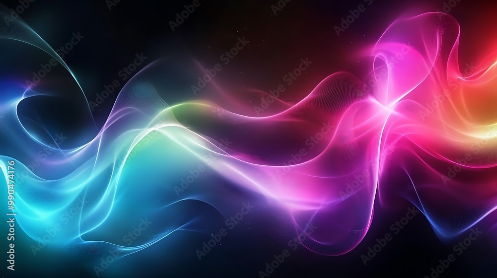 Abstract Wavy Lines in Blue and Pink Abstract Wavy Lines in Blue and Pink