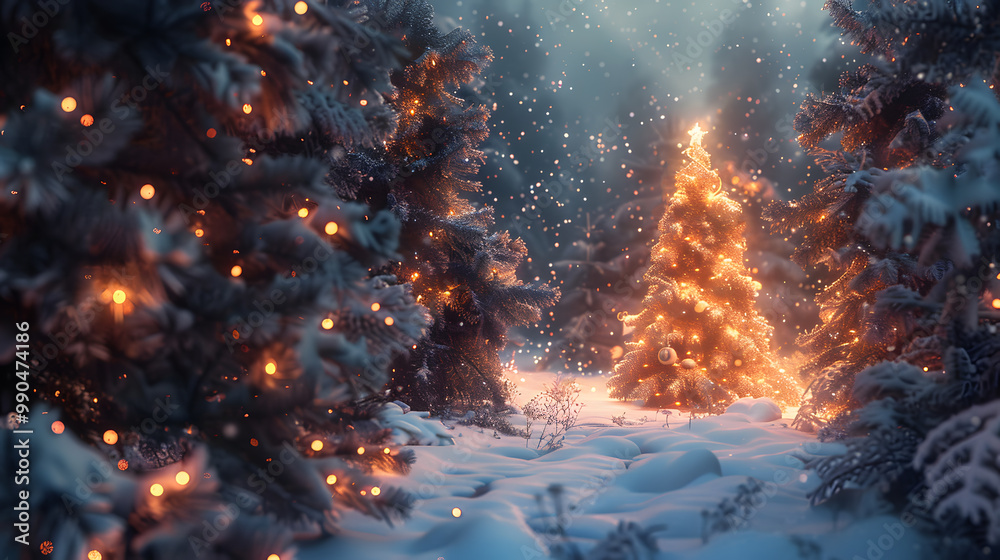 Fototapeta premium Christmas colorful background in futuristic digital style for your design. AI Generated