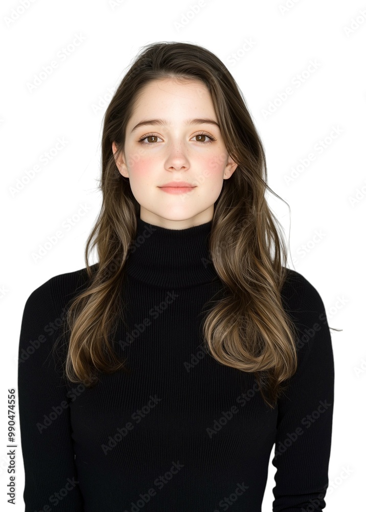 Serene Portrait of a Young Woman with Natural Beauty Serene Portrait of a Young Woman with Natural Beauty
