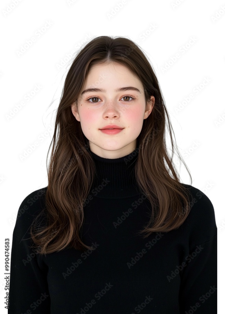 Serene Portrait of a Young Woman with Natural Beauty