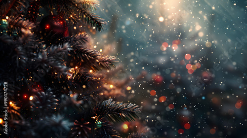 Christmas colorful background in futuristic digital style for your design. AI Generated