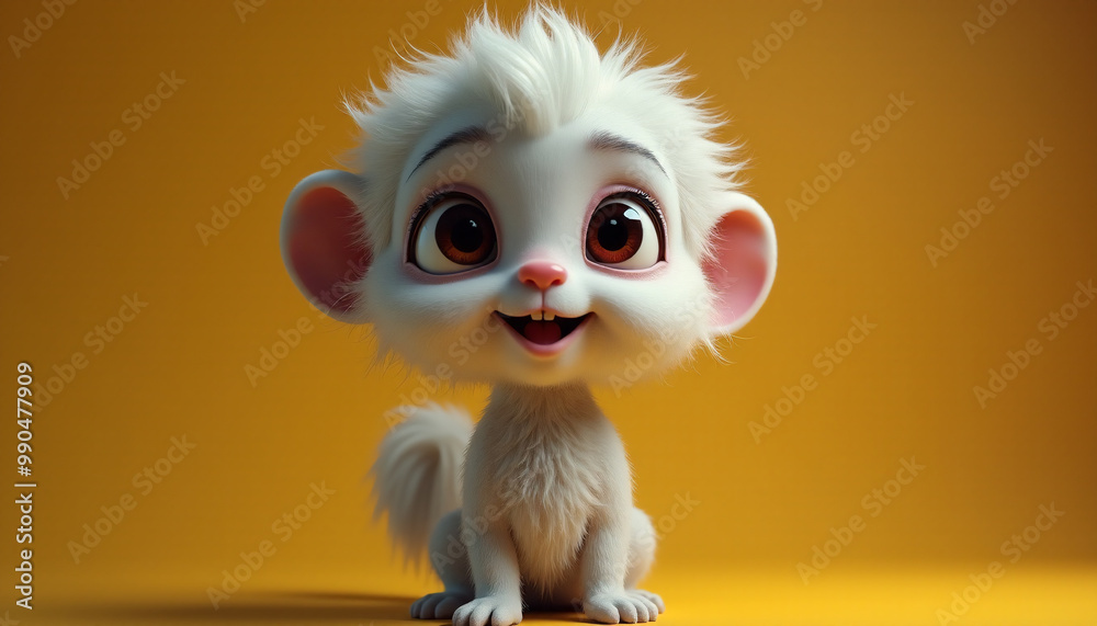Fototapeta premium A cute cartoon animal with a big smile on its face