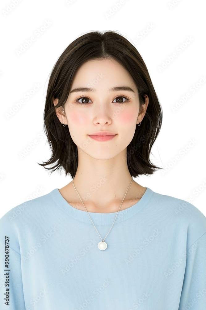 Sophisticated Young Woman with a Modern Bob Hairstyle Sophisticated Young Woman with a Modern Bob Hairstyle