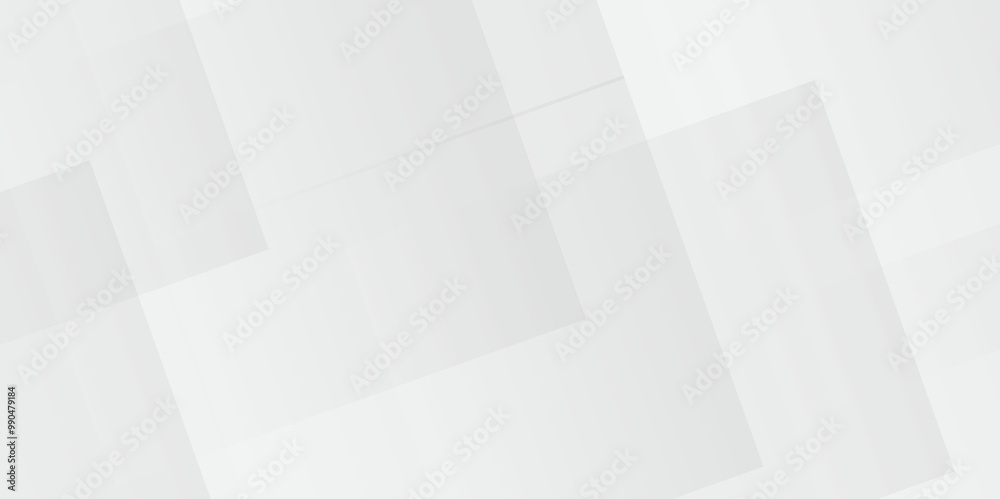 Fototapeta premium Modern abstract white curve square lines triangle technology backdrop. white light grey background, abstract modern white and grey gradient color geometric line pattern background for website banner.