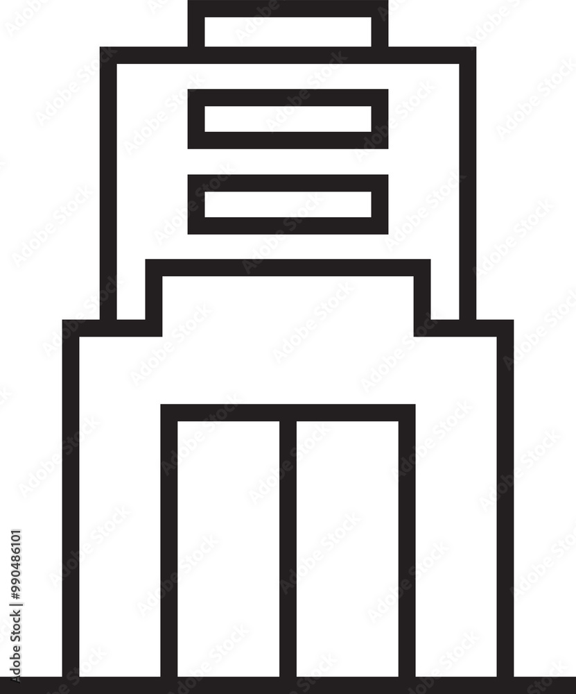 Office Building Tower Line Icon Office Building Tower Line Icon