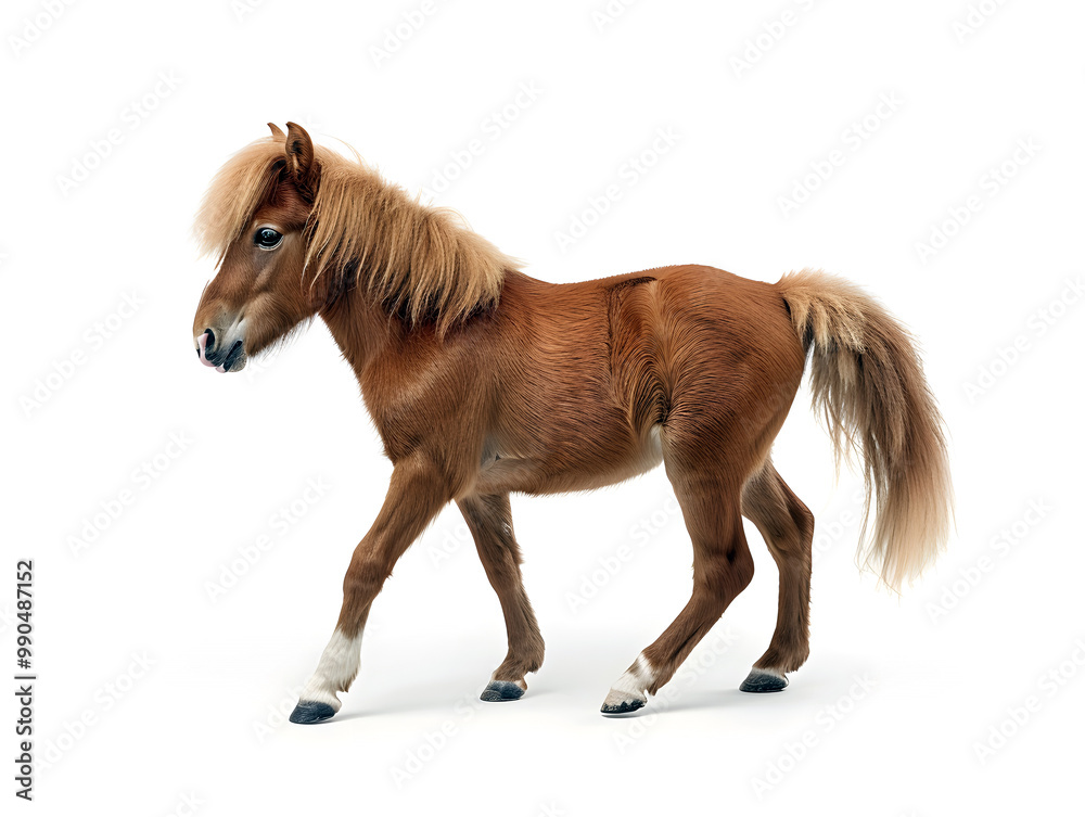 miniature horse walking isolated on white background miniature horse walking isolated on white background