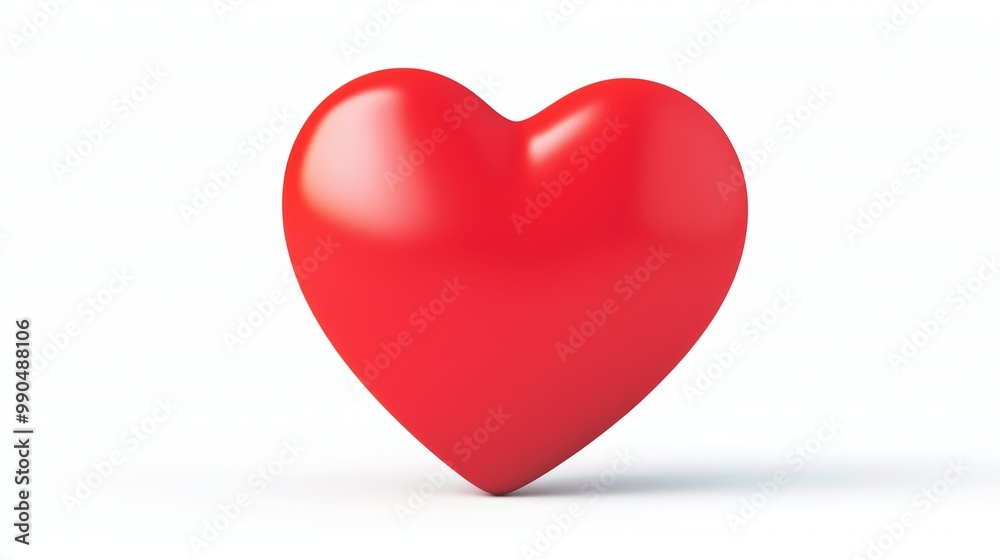 A plump red heart with smooth surfaces, simple vector art, bright and clean, isolated on white background A plump red heart with smooth surfaces, simple vector art, bright and clean, isolated on white background