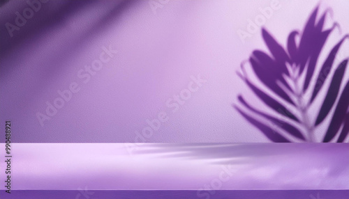 Purple background abstract backdrop gradient blur texture floor wall pastel shadow scene mockup product cosmetic beauty presentation sale promotion summer empty overlay leaves cement platform.