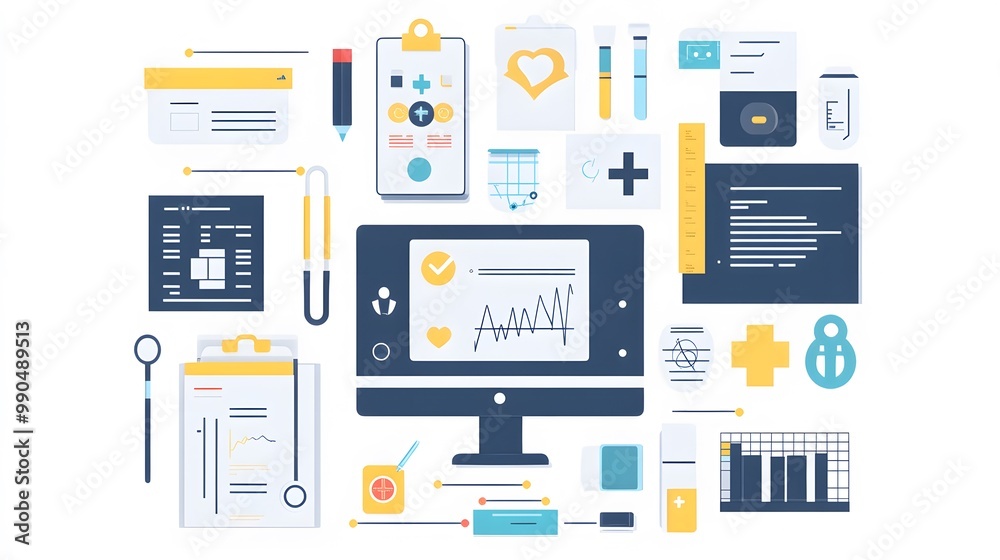 Medical Data and Charts on a White Background Medical Data and Charts on a White Background