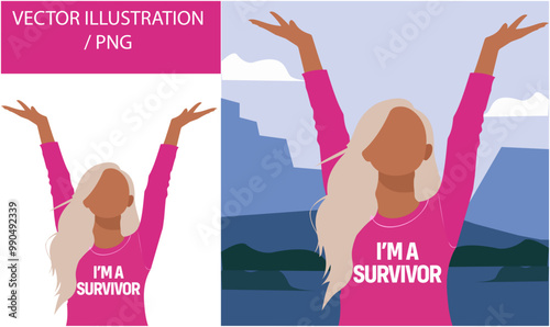 Women vector illustration for awareness campaign banner of design , may be use for breast cancer awareness design and also for women day and women related days