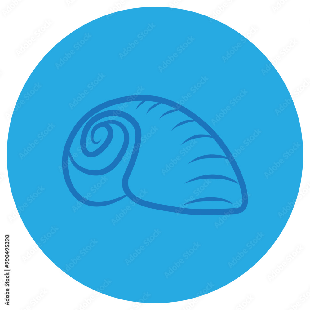 Sea Shell Icon Logo Colorable