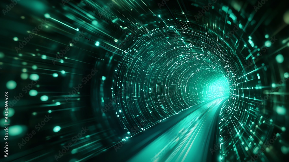 Abstract pink tunnel with glowing digital lines illustrating futuristic technology, isolated on white background Abstract pink tunnel with glowing digital lines illustrating futuristic technology, isolated on white background