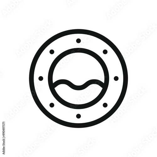Ship illuminator isolated icon, submarine illuminator vector symbol with editable stroke