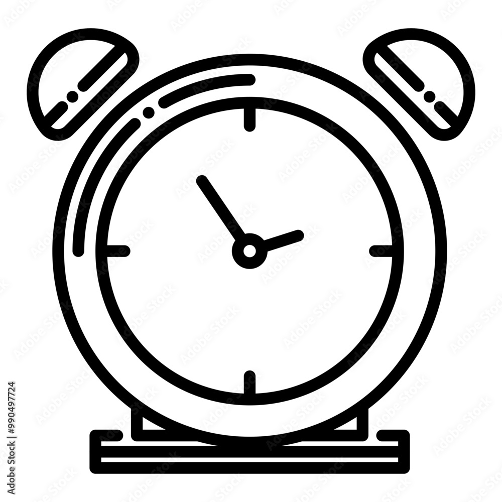 Alarm icon, alarm clock illustration in line style suitable as a time counting symbol on websites and mobile applications. Alarm icon, alarm clock illustration in line style suitable as a time counting symbol on websites and mobile applications.