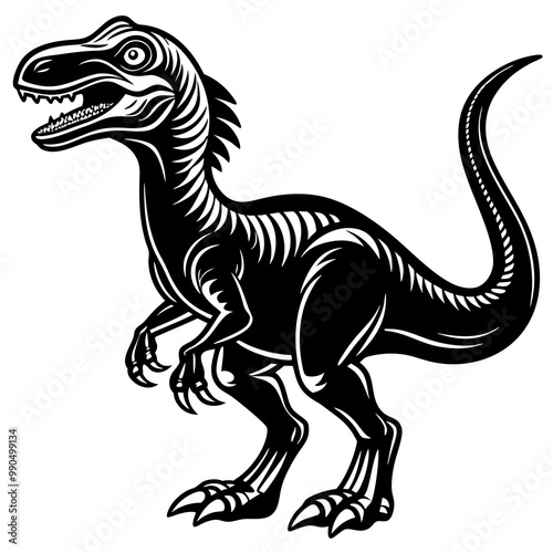 Dinosaur silhouette vector illustration on white background