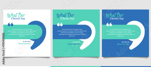 Creative Testimonial Editable Vector template, Empty speech bubbles, What our Clients Say, Quote, Review, Feedback, Infographic Template, Label, editable text box layout, recommendation note