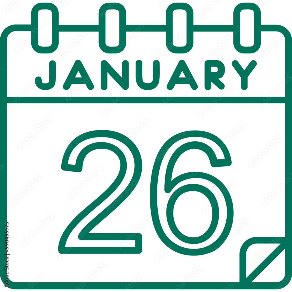 26 January Vector Icon Design 26 January Vector Icon Design