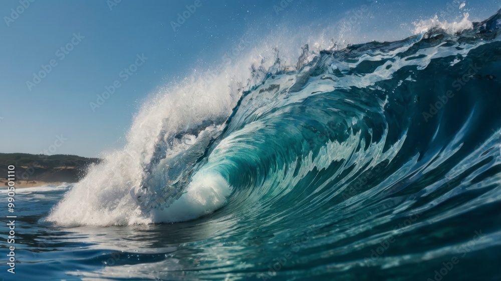 Ocean wave with clear backdrop Ocean wave with clear backdrop