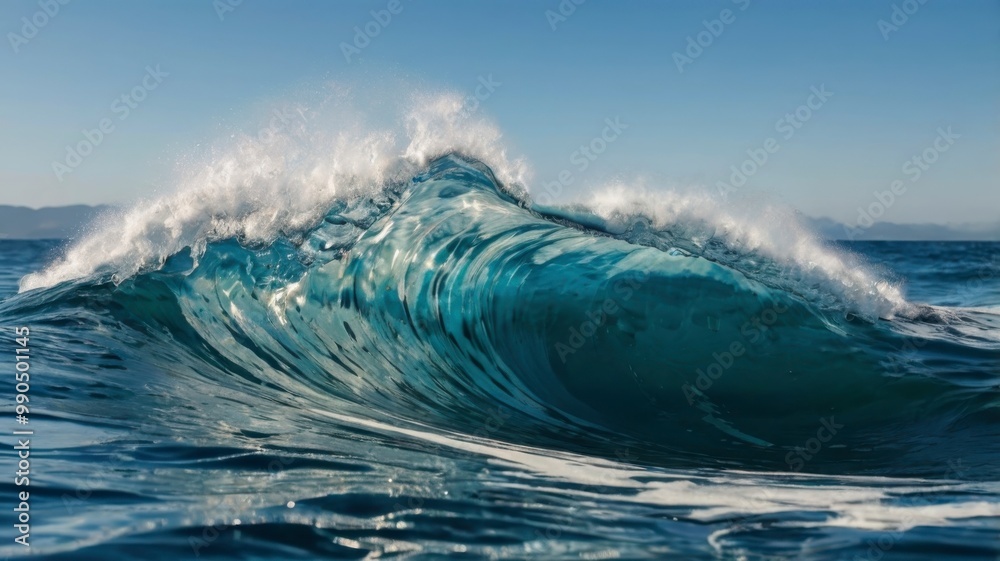 Obraz premium Ocean wave with clear backdrop