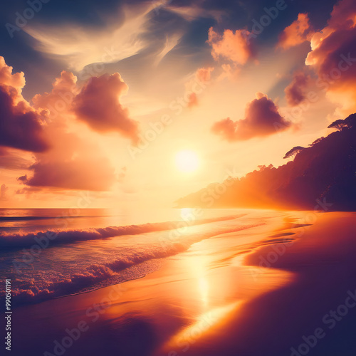sunset over the ocean