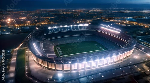 American Football and Stadium. A Super Bowl Game Moment