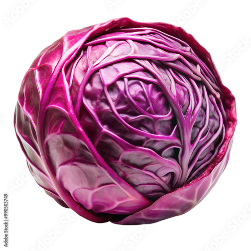 Red cabbage isolated on transparent background