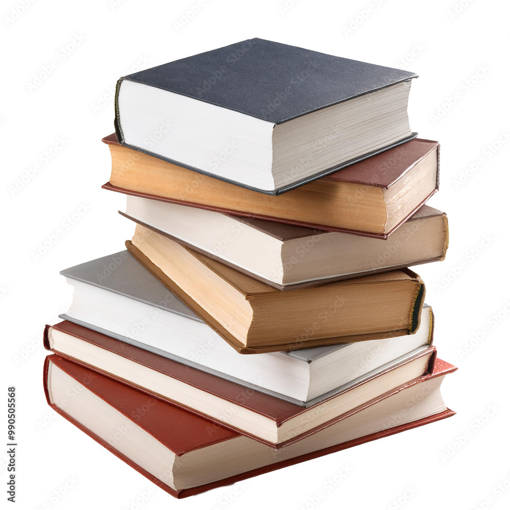 Bücherstapel, isoliert auf weißen Hintergrund, Freisteller Bücherstapel, isoliert auf weißen Hintergrund, Freisteller