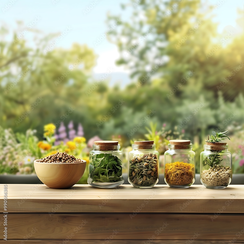 Natural Herbs Collection in Glass Jars, natural remedies, herbs Natural Herbs Collection in Glass Jars, natural remedies, herbs