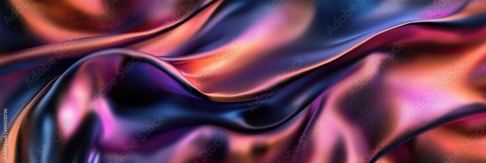 Fototapeta premium Crumpled silk texture in rich, opulent tones, creating dramatic folds and light play
