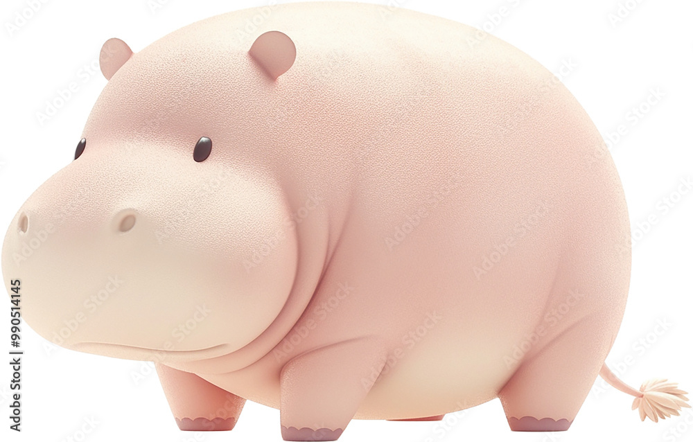 Plump Pink Hippopotamus Figurine